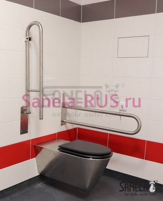 Нержавеющий откидной поручень SLZM 03SX арт: 49036 Sanela Чехия (фото, схема)